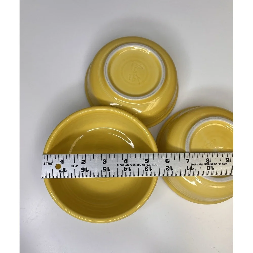 Set Of 3 Fiestaware Original Vintage Yellow (1936-1969) - 5.5